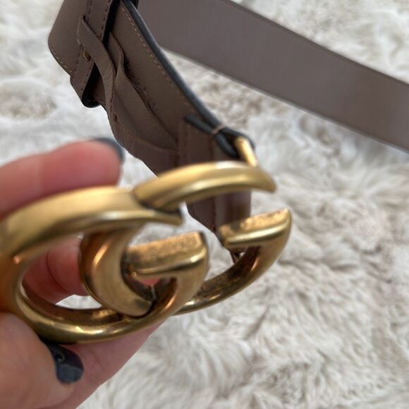 Gucci Calfskin GG Marmont 40mm Belt Size 95 in Porcelain Rose main image 9